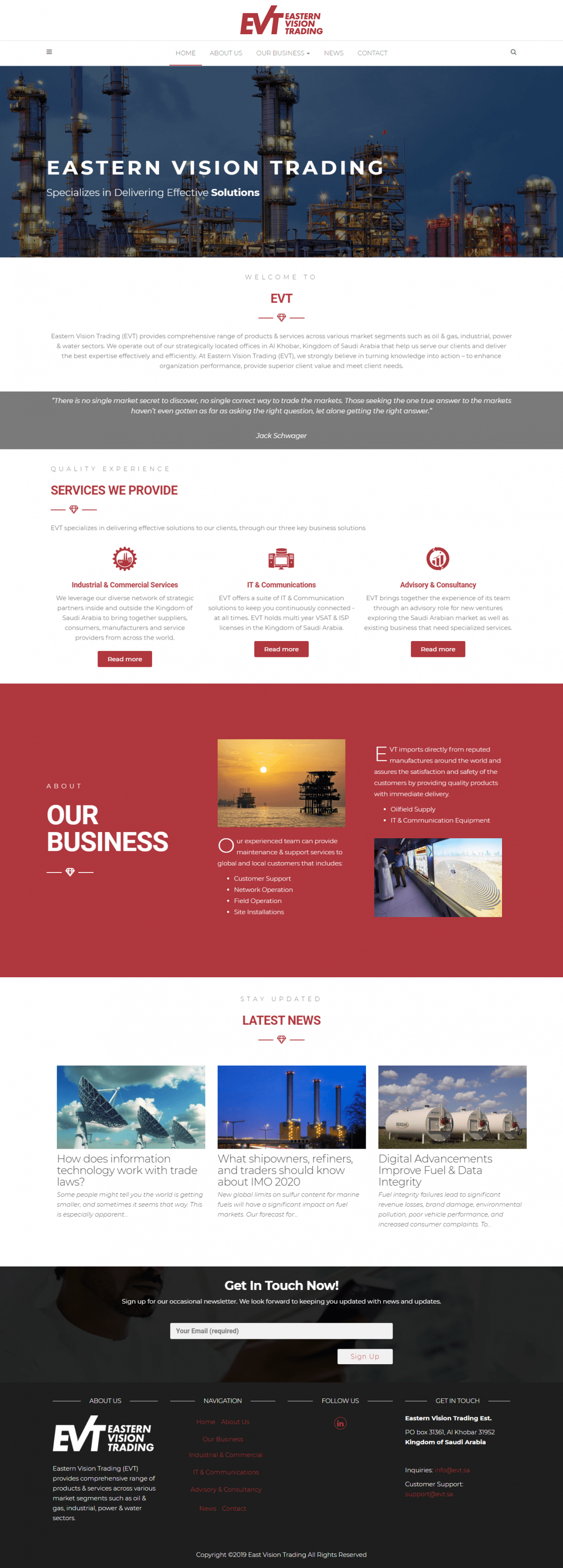 Eastern Vision Trader Website, Saudi Trading Company, Trader Company website, website template design-min